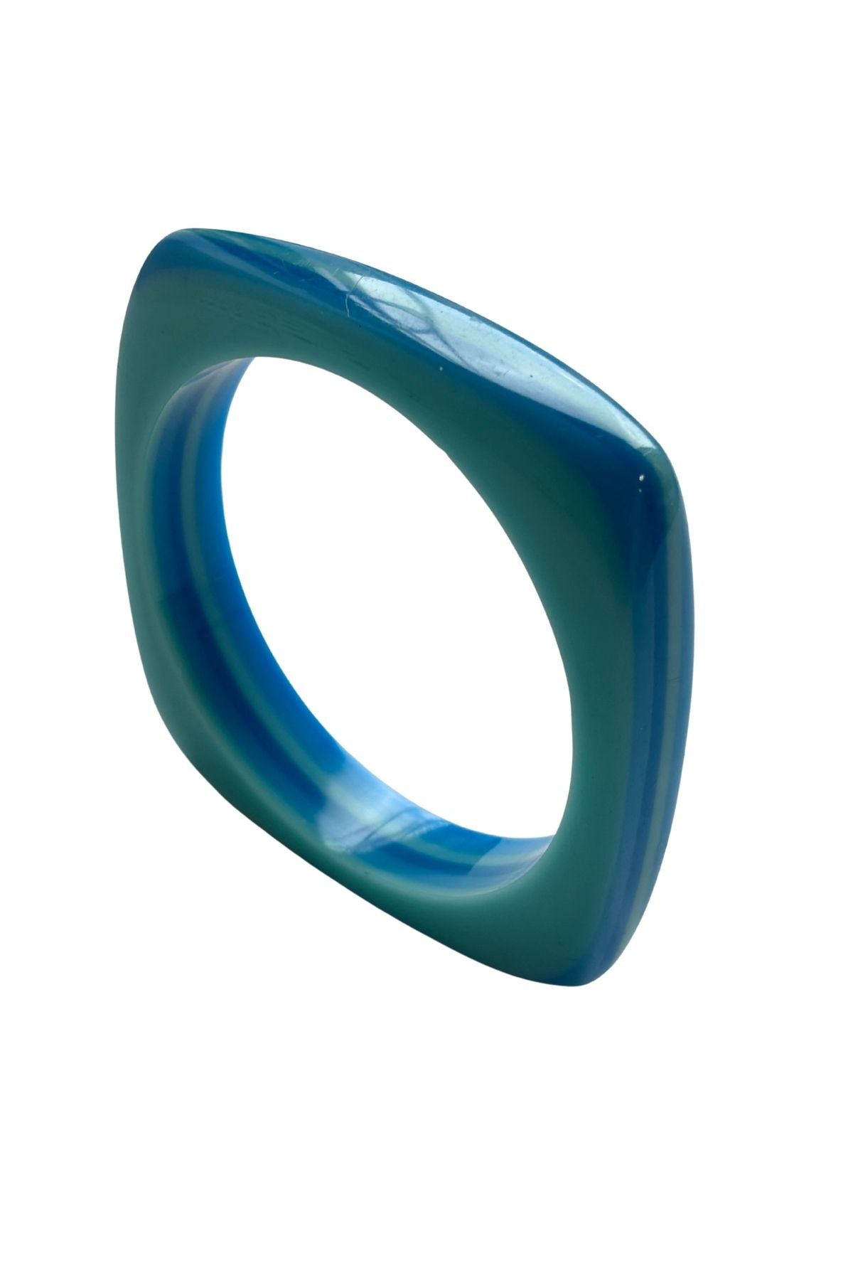Retro blue square bangle