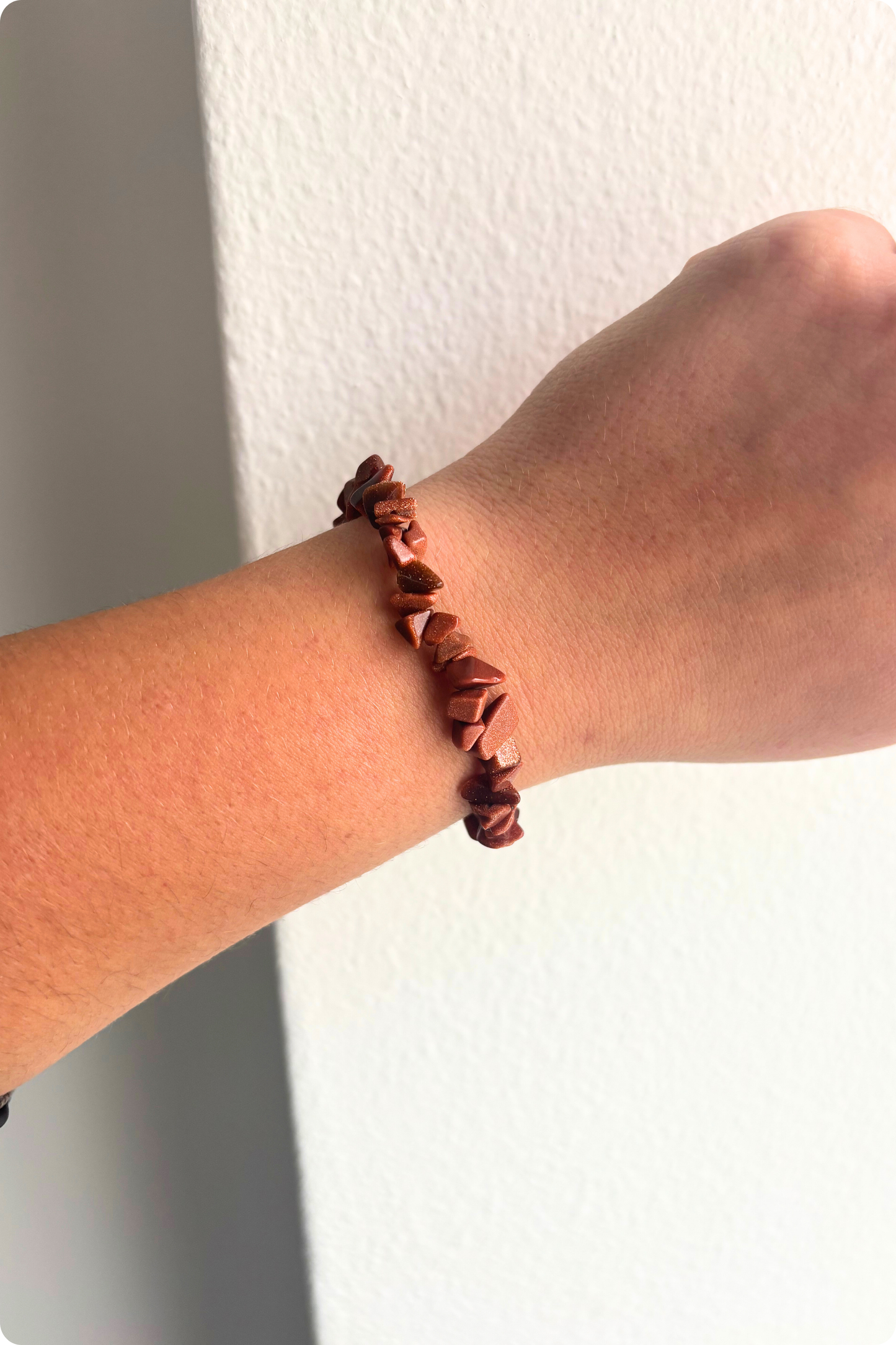 Goldstone cluster bracelet