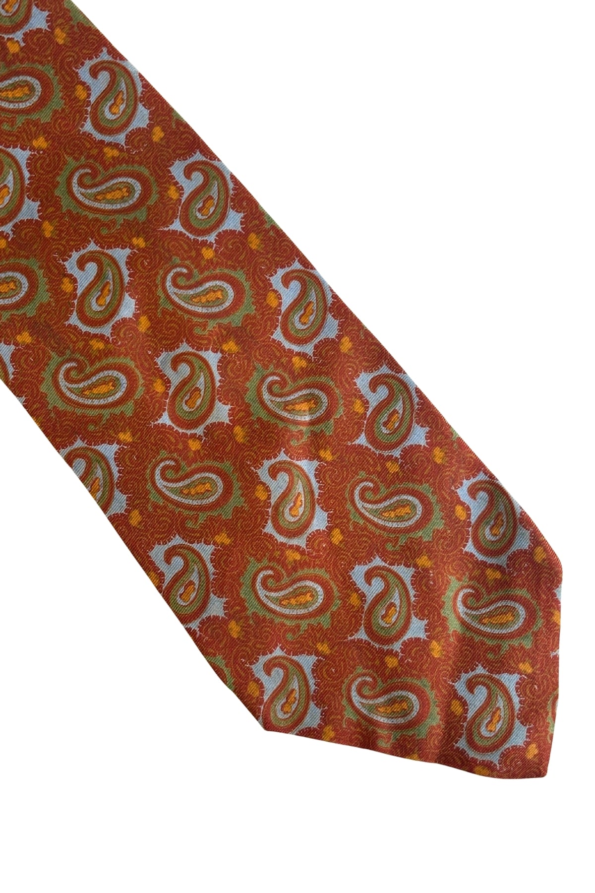 Andrew McDowall 100% silk brown + blue tie