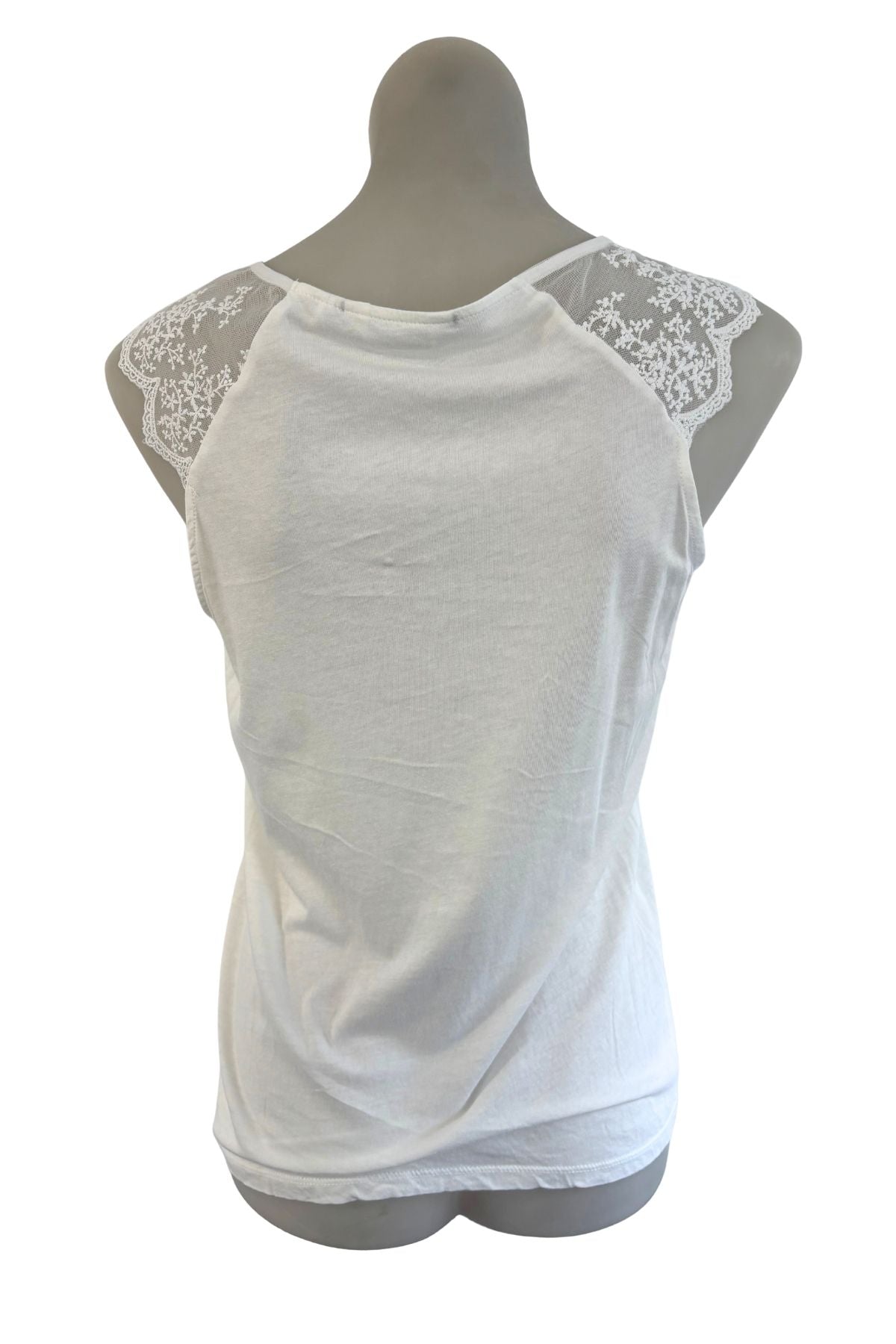 NAF NAF frilly lace tank top, M