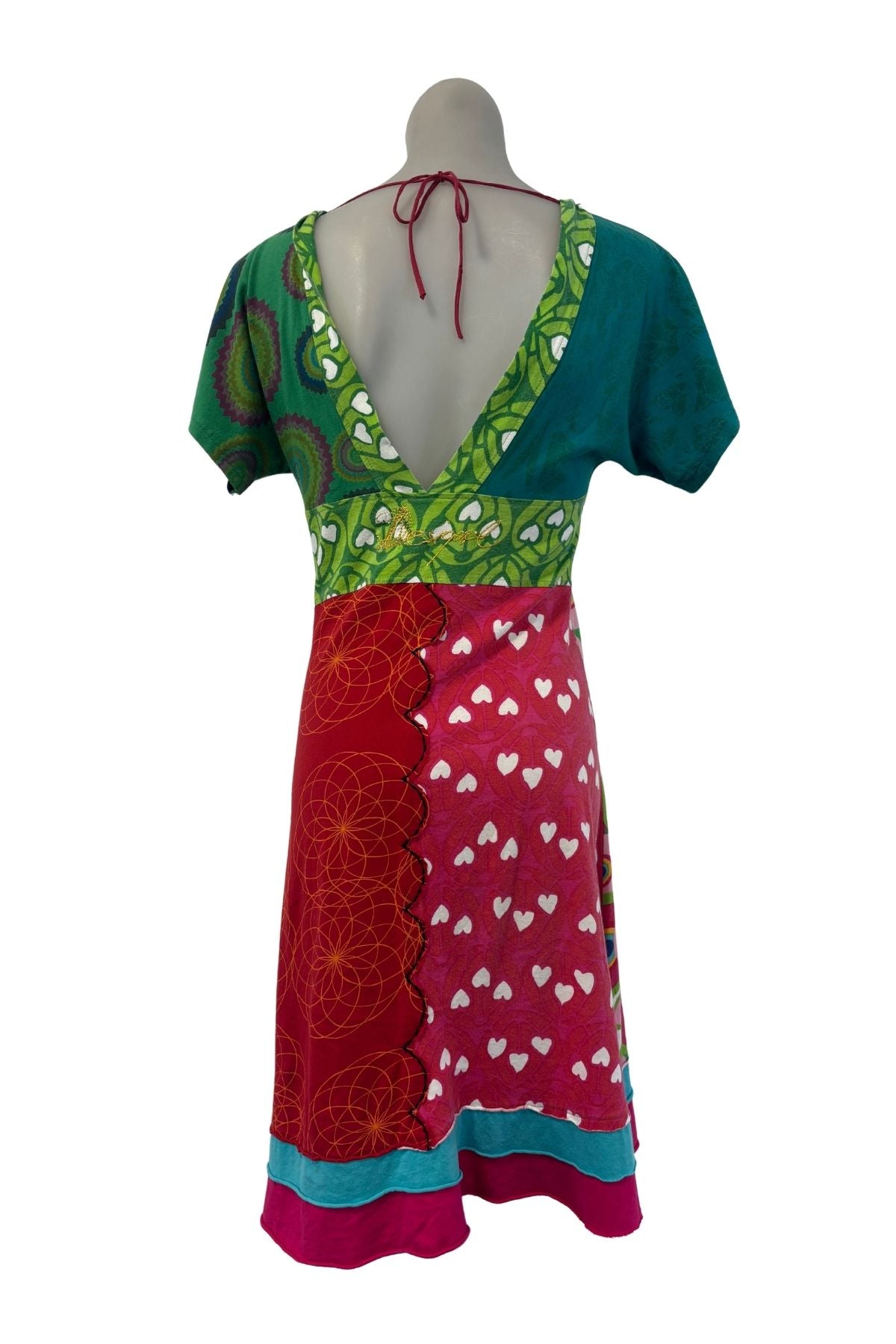 Desigual Designs vibrant patchwork midi dress, S