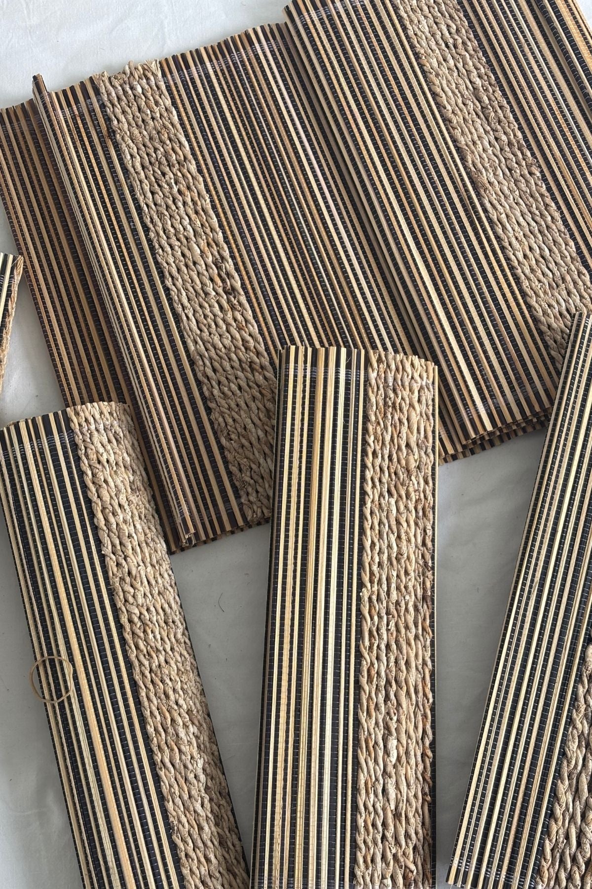 Wooden place mats + table runner