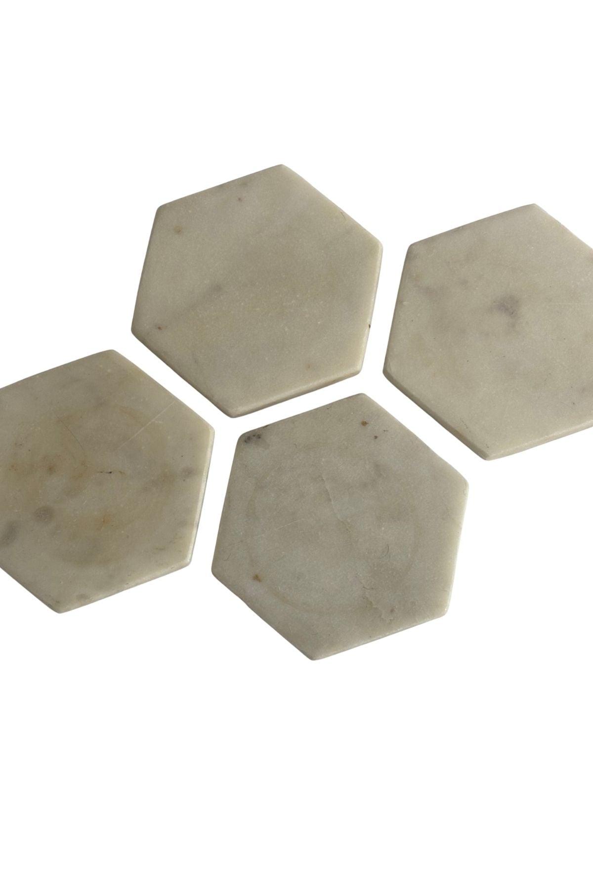 White marble coasters x4