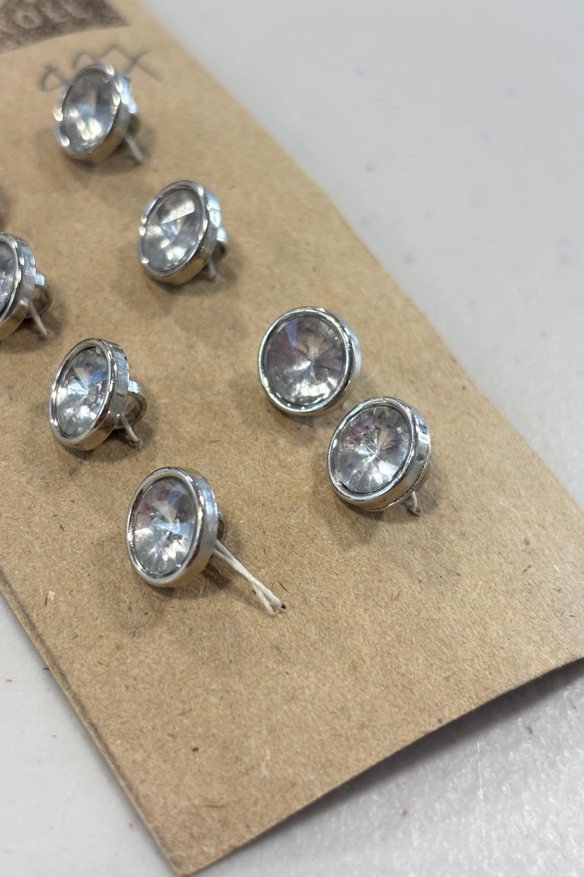 Vintage clear gem buttons