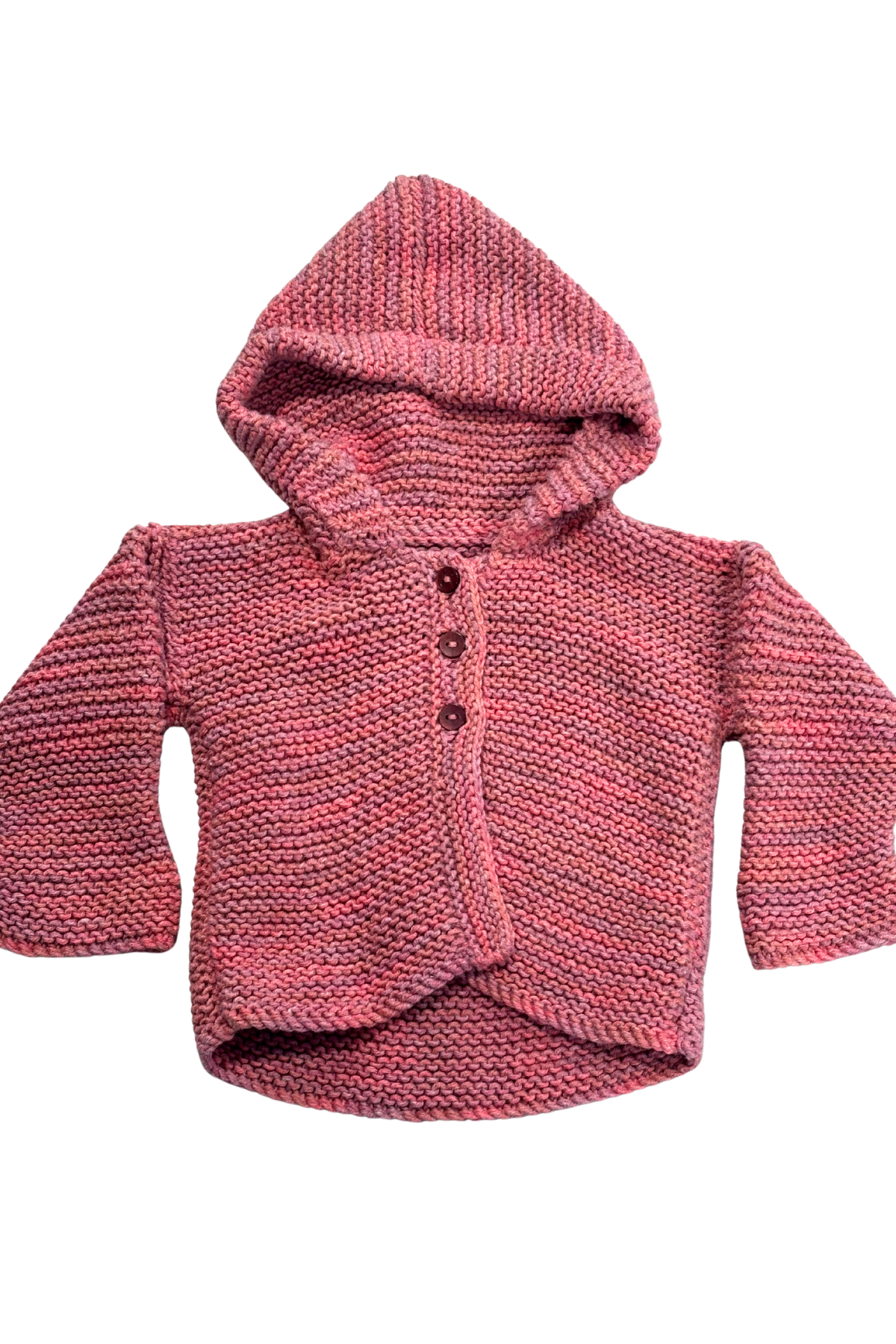 Babies Pink knit hooded cardigan