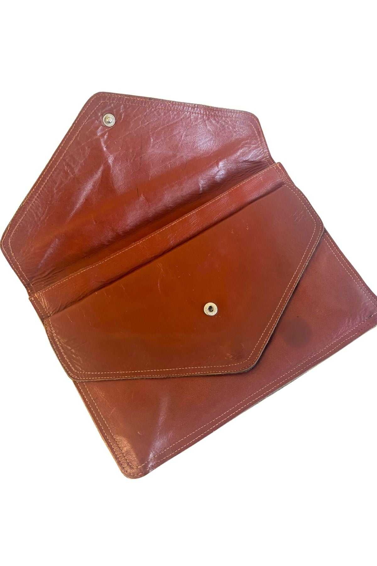 Genuine leather envelope clutch bag