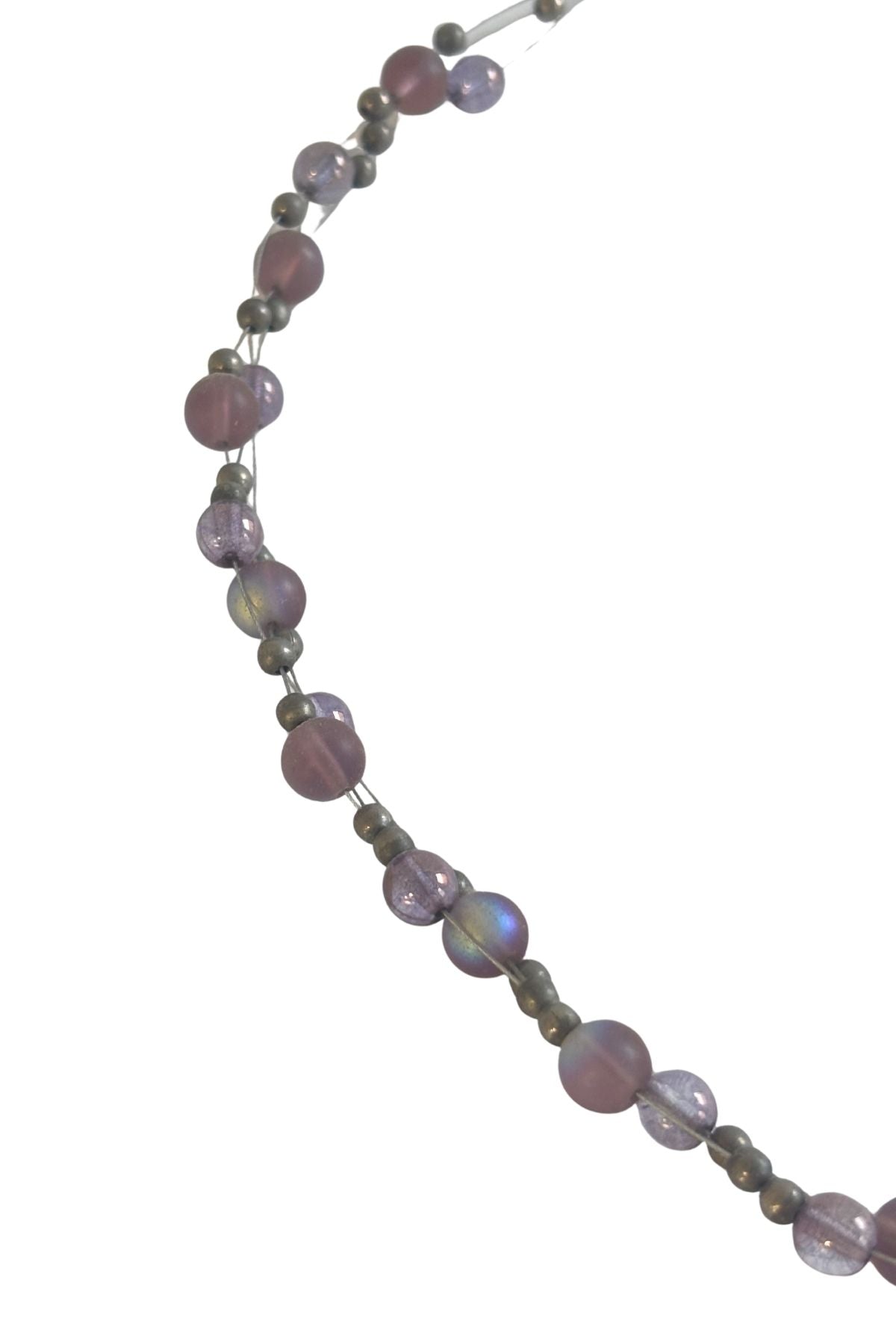 Groovy Y2K glass bead wire necklace