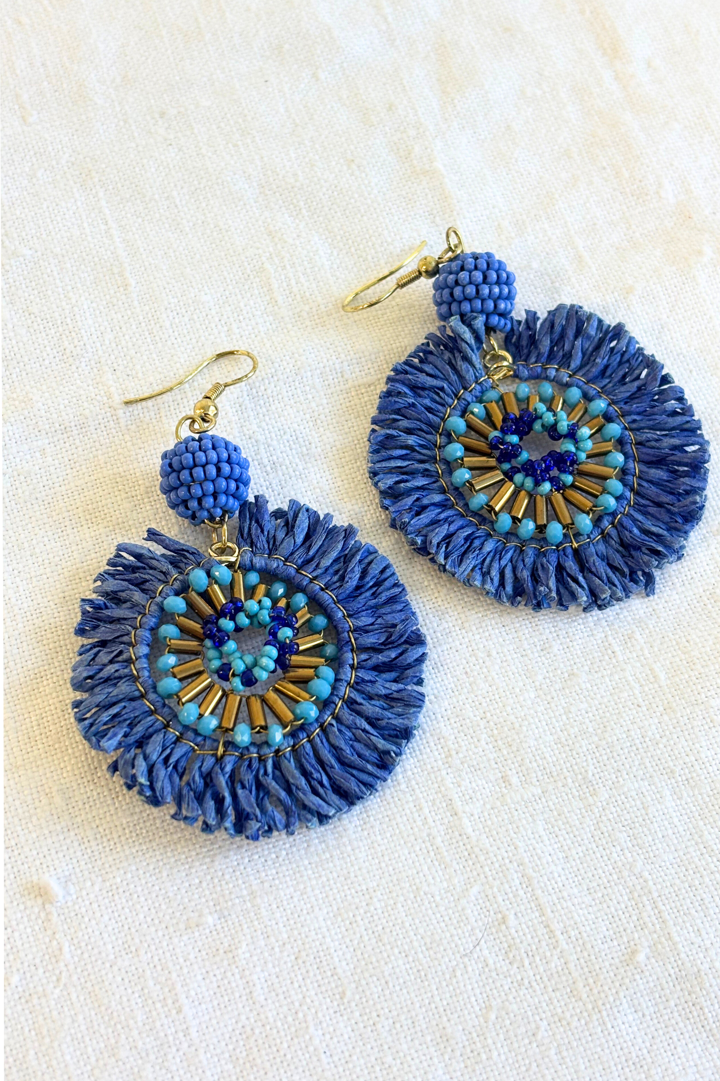 Retro circular statement earrings