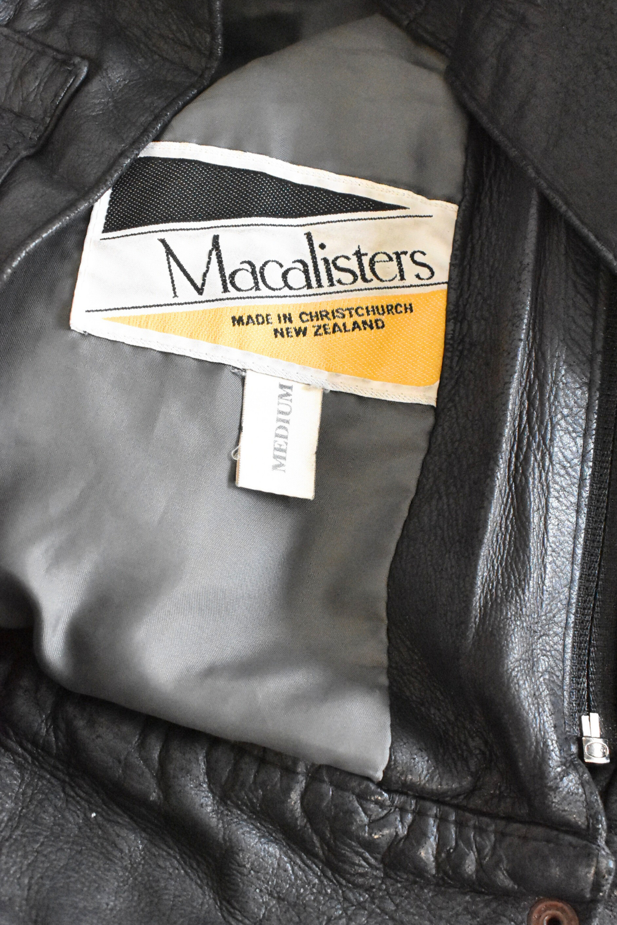 1990's Macalisters Christchurch made faux leather jacket, M