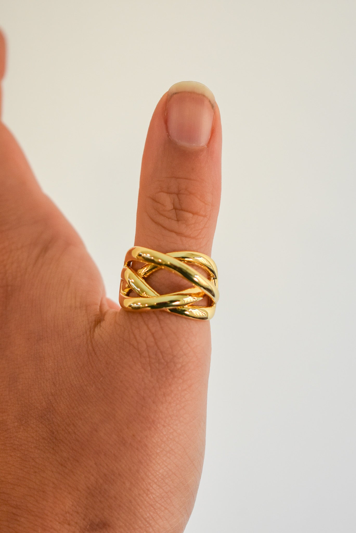 Chunky golden knot ring