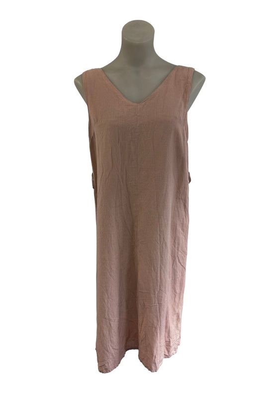 Silent Theory blush pink linen dress, 10