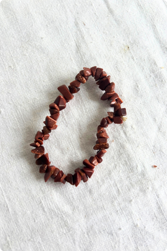 Goldstone cluster bracelet