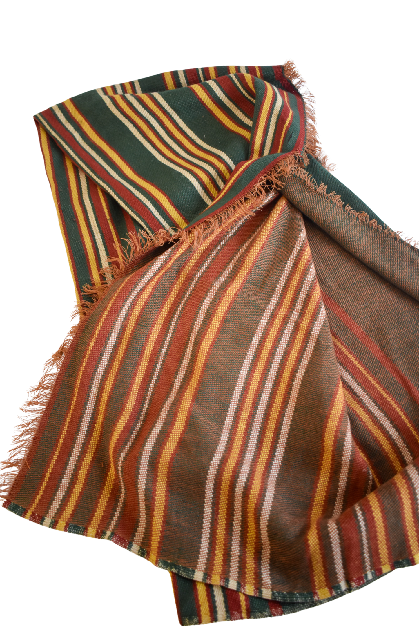 Vintage rustic striped wool scarf