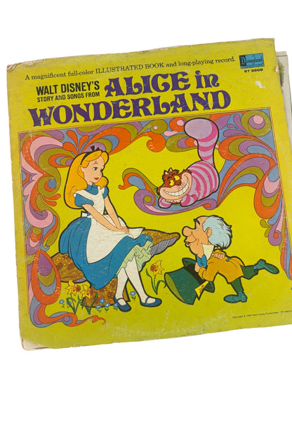 Vintage Walt Disney's Alice in Wonderland story book vinyl 3909