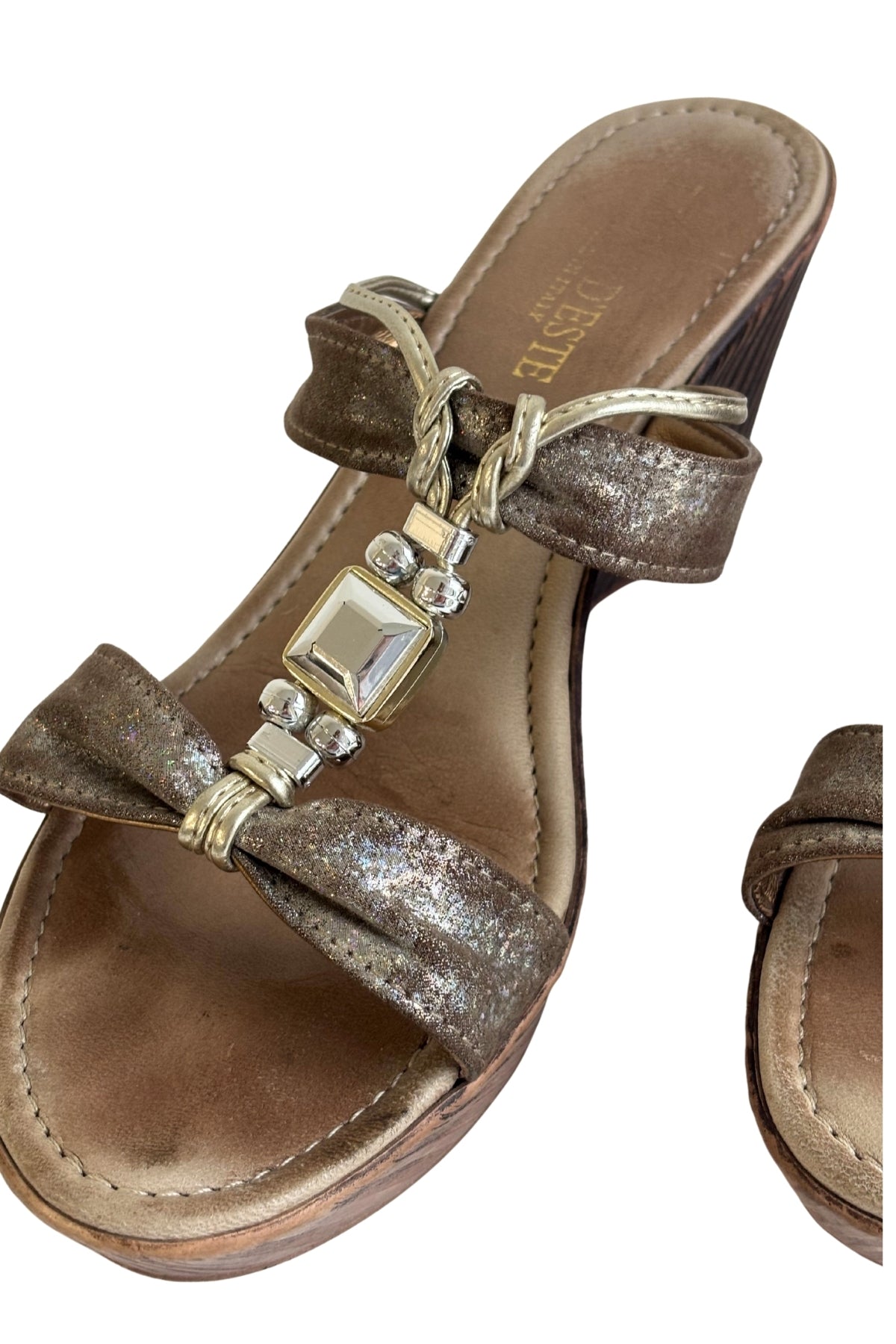 Laura D'este Italian made sparkly wedges, 39