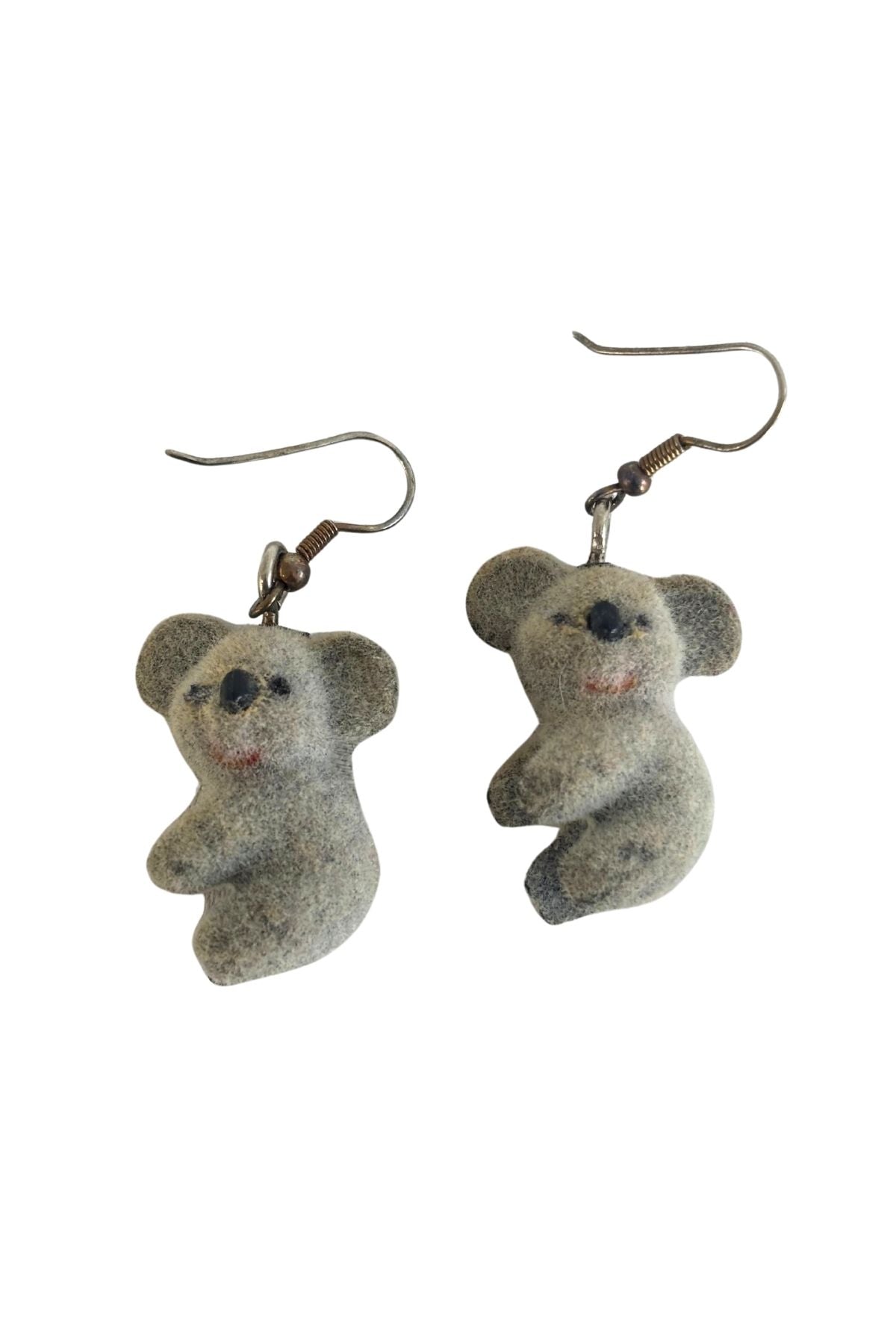 Vintage furry koala earrings