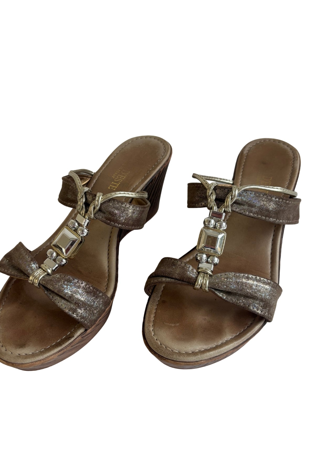 Laura D'este Italian made sparkly wedges, 39