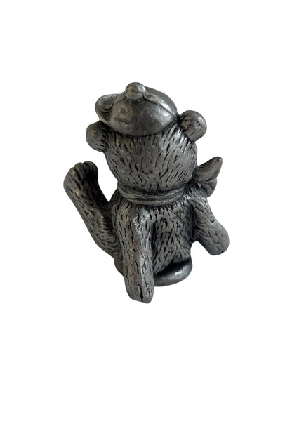 Tiny pewter teddy bear
