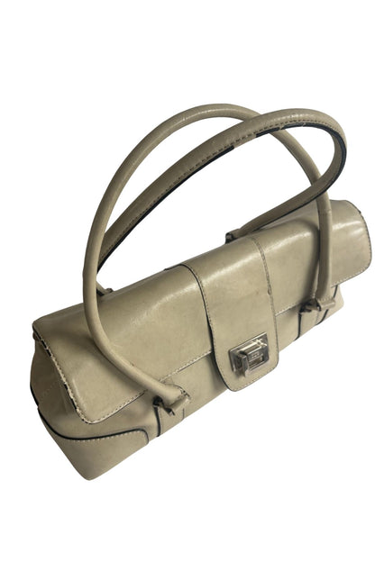 Jag cream vinyl leather handbag