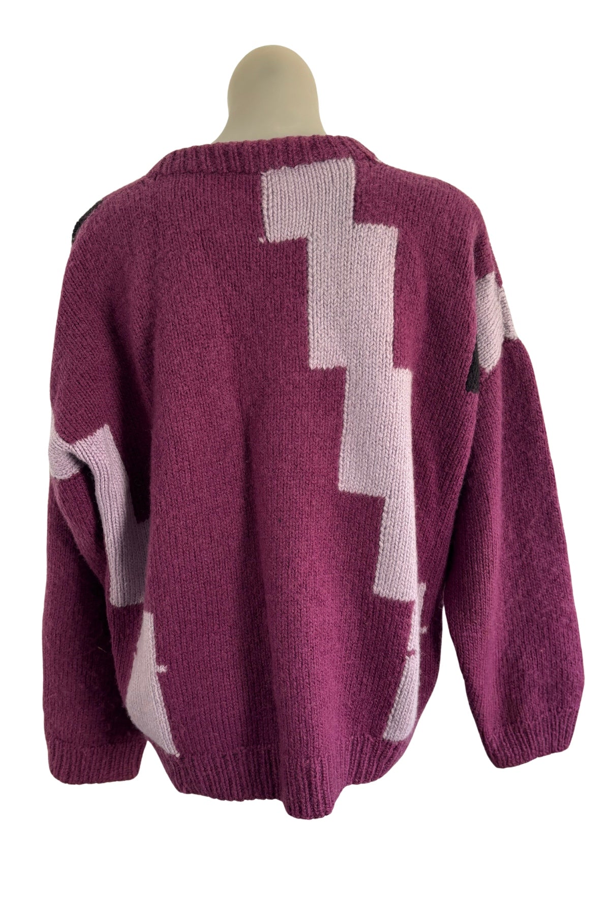 Vintage purple chunky knit jumper, L