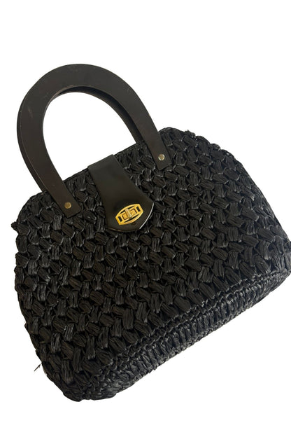 American Handbags LTD black woven bag