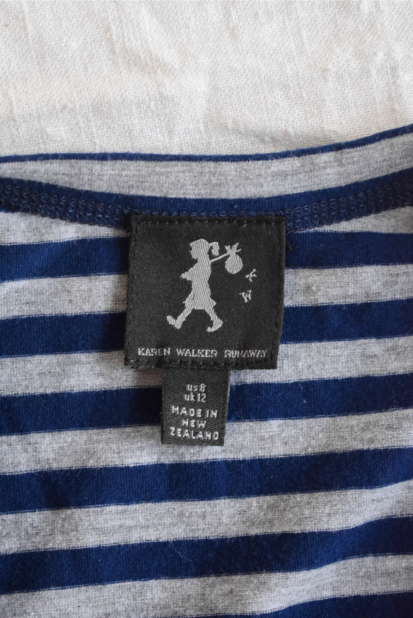 Karen Walker NZ made striped maxi dress, 12