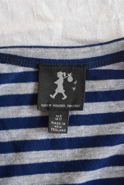 Karen Walker NZ made striped maxi dress, 12