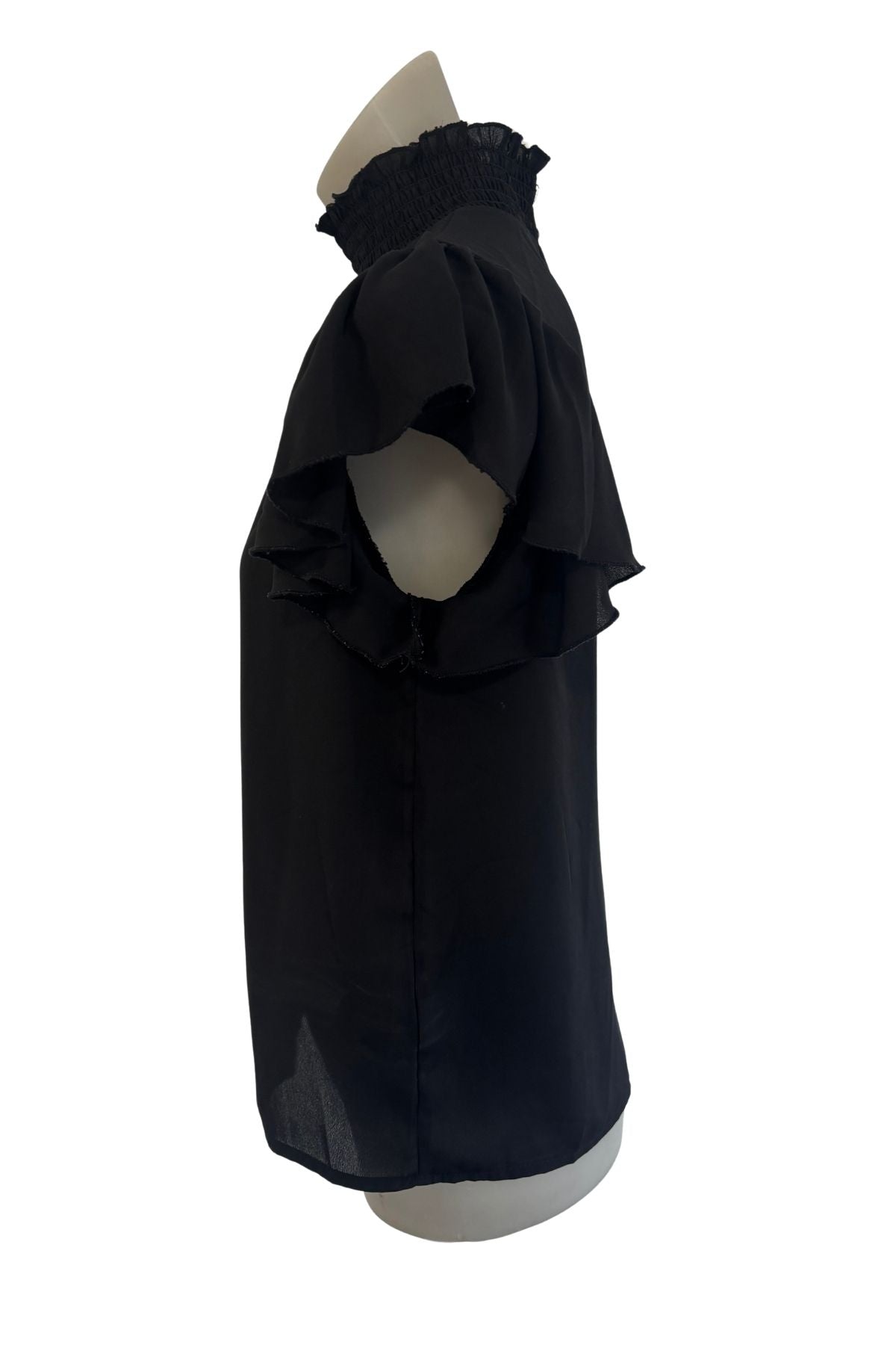 Black high neck blouse, S