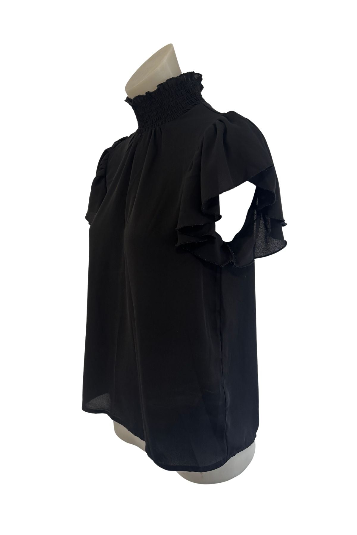 Black high neck blouse, S
