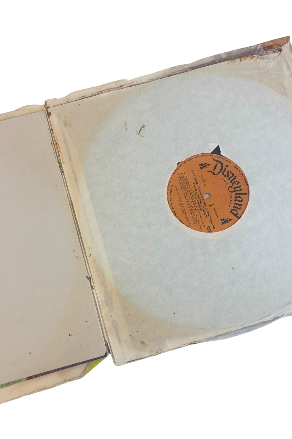 Vintage Walt Disney's Alice in Wonderland story book vinyl 3909