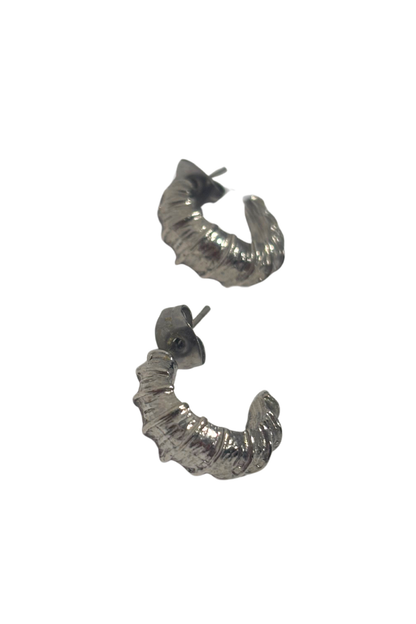 Chunky half hoop stud earrings