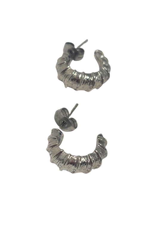 Chunky half hoop stud earrings