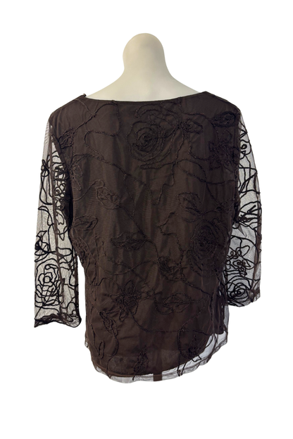 Stitches Australia embroidered mesh top, 18