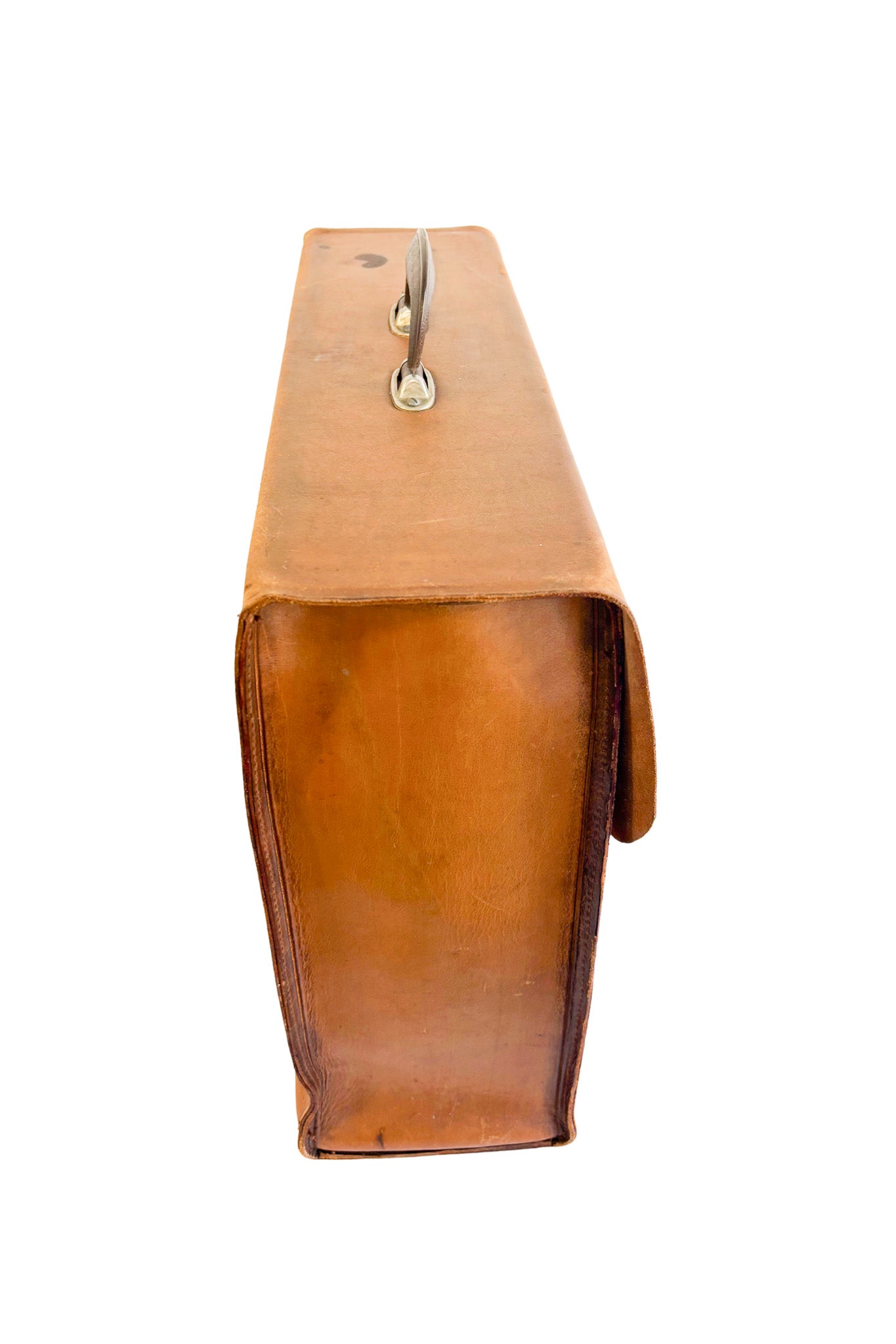 Large vintage leather briefcase with horses