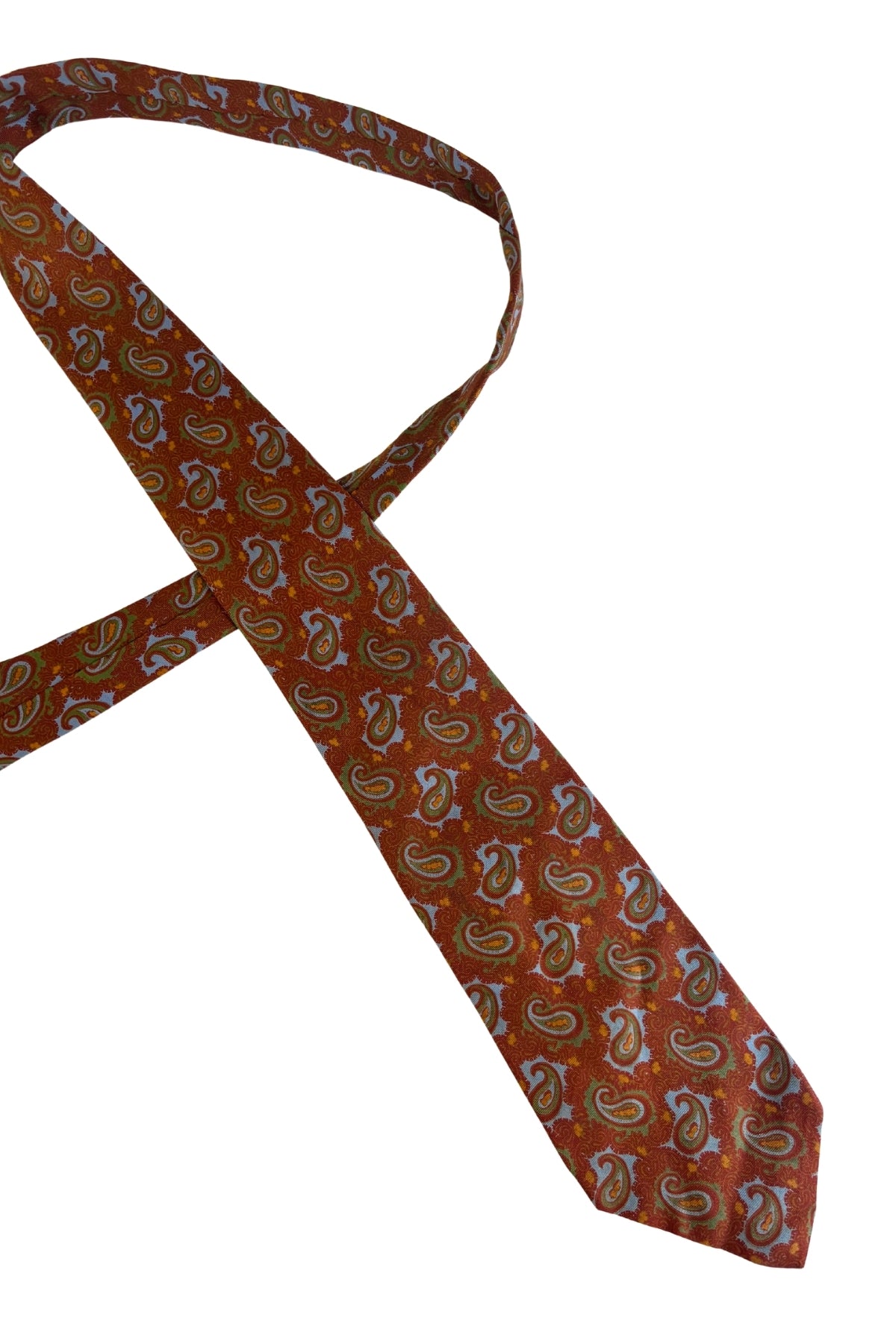 Andrew McDowall 100% silk brown + blue tie