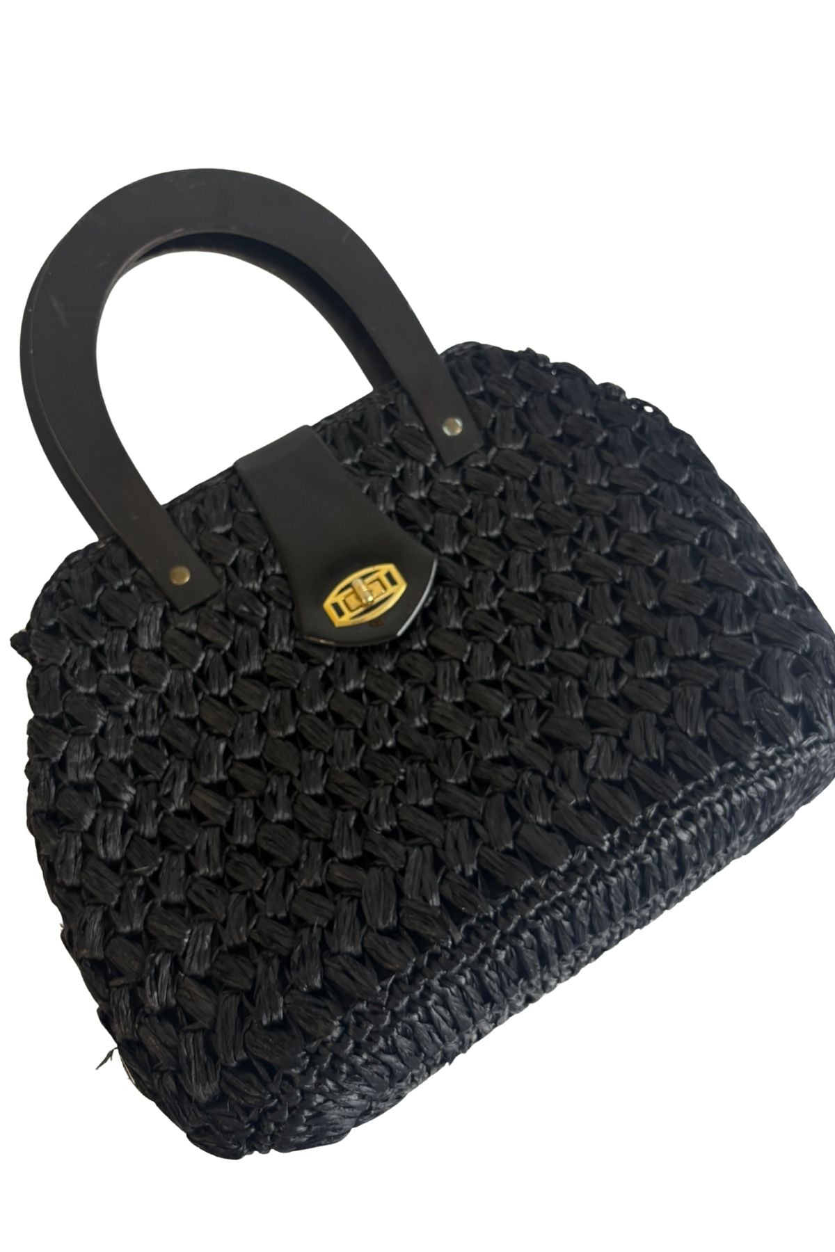 American Handbags LTD black woven bag