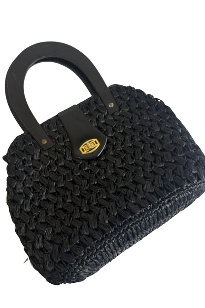 American Handbags LTD black woven bag