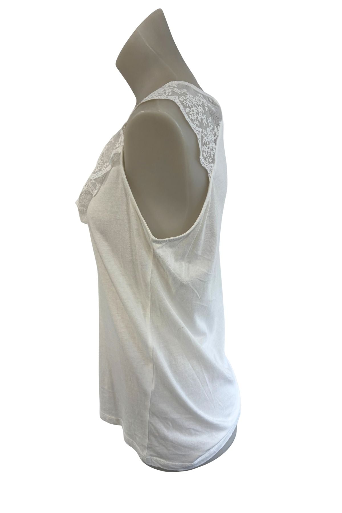 NAF NAF frilly lace tank top, M