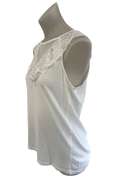 NAF NAF frilly lace tank top, M