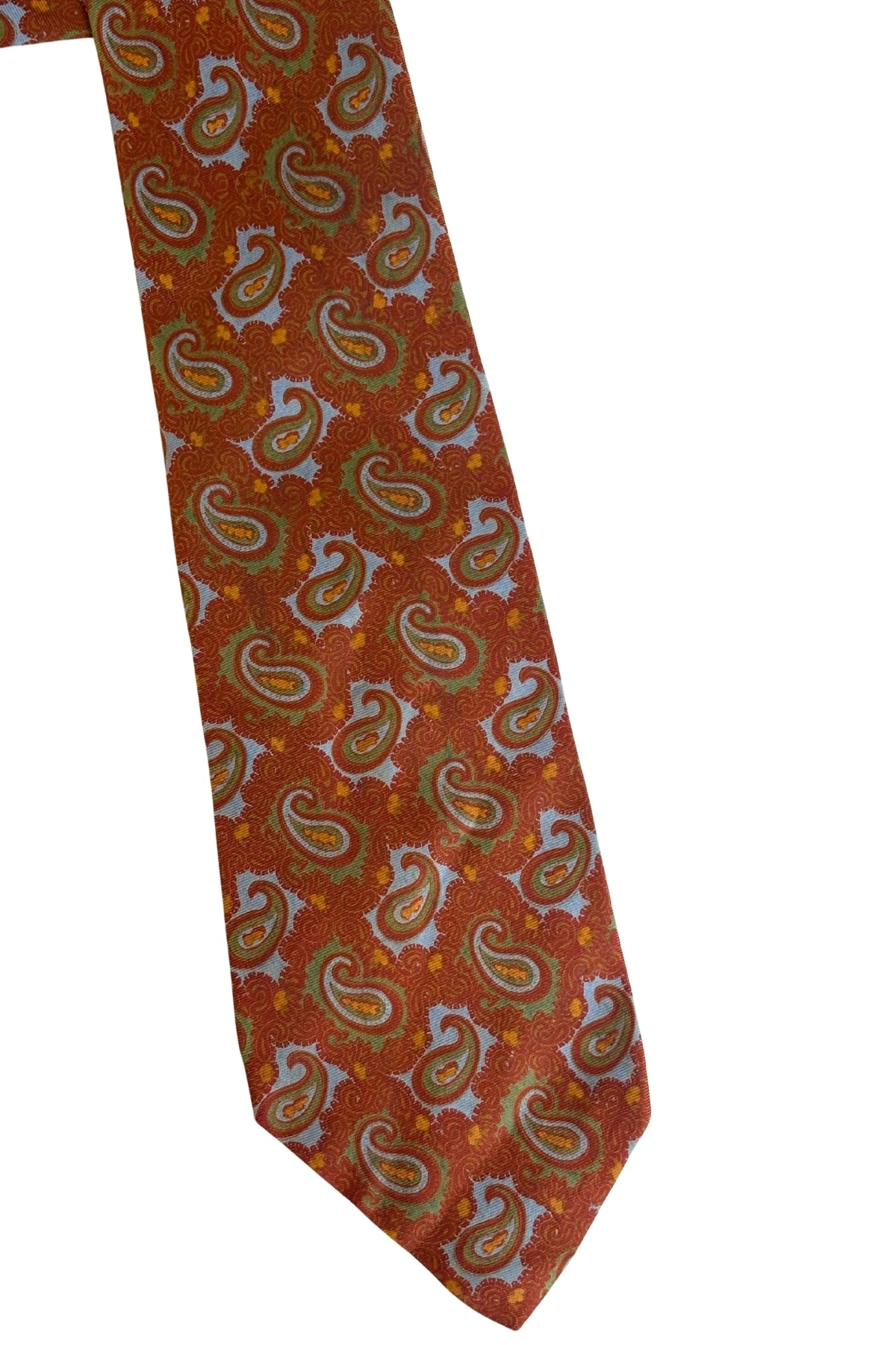 Andrew McDowall 100% silk brown + blue tie