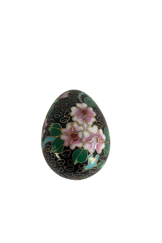 Vintage Cloisonne Enamel decorative floral egg