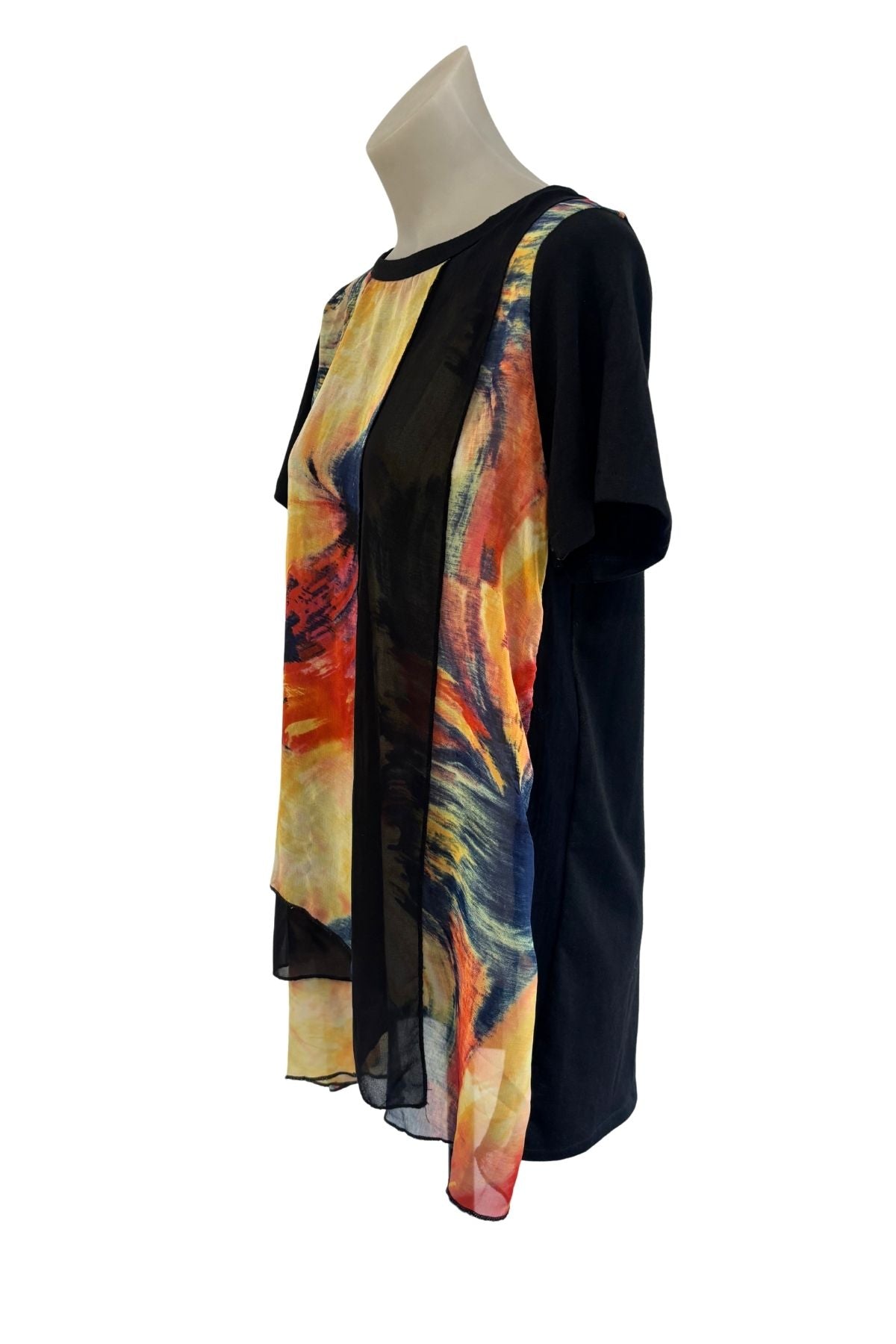 Water colour layered flowy top, L