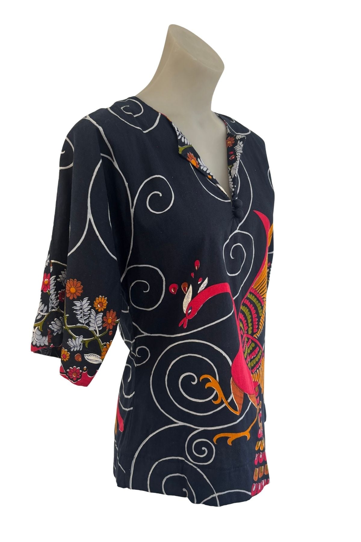 Beautiful cotton floral blouse, S/M