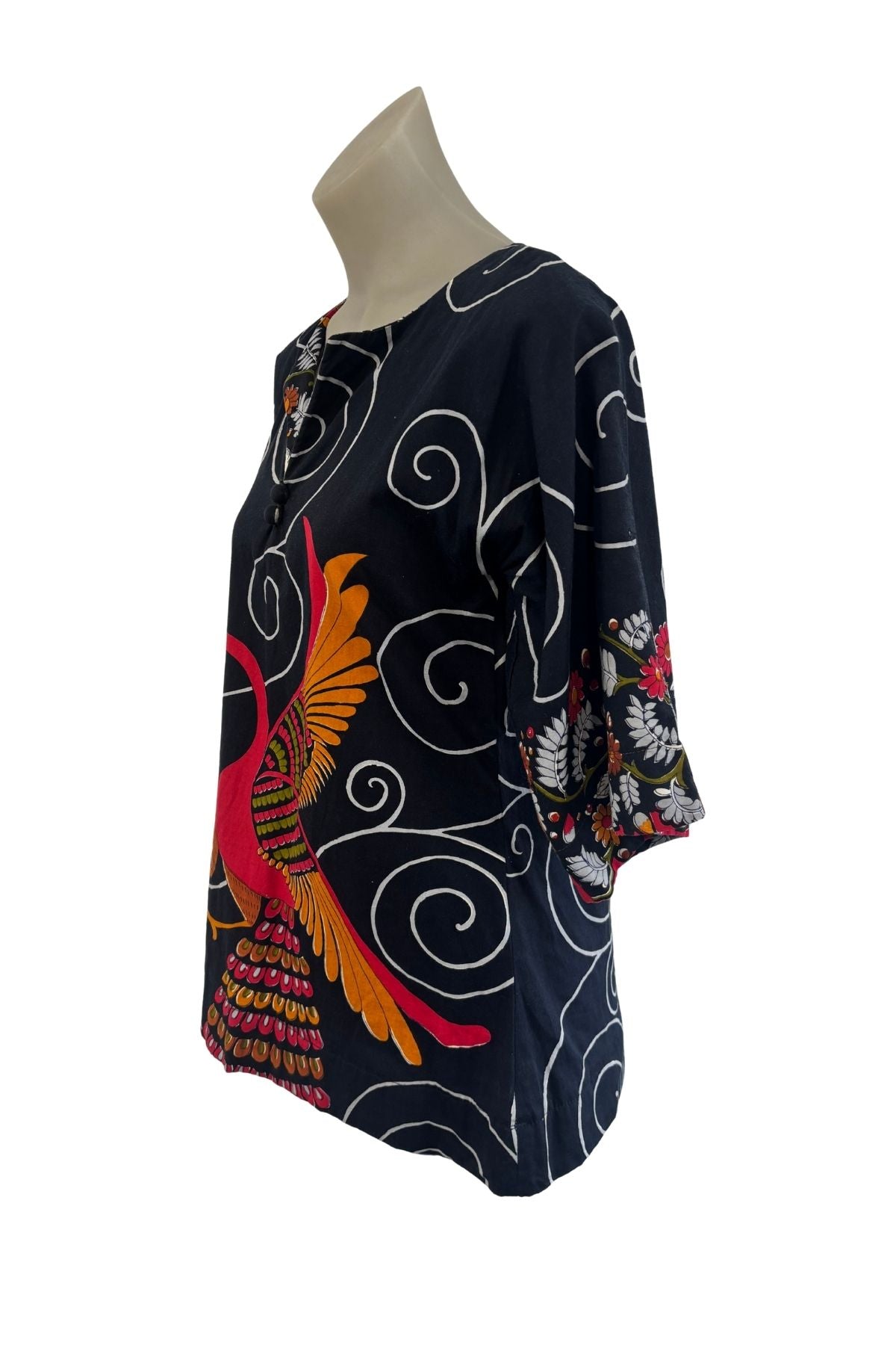 Beautiful cotton floral blouse, S/M