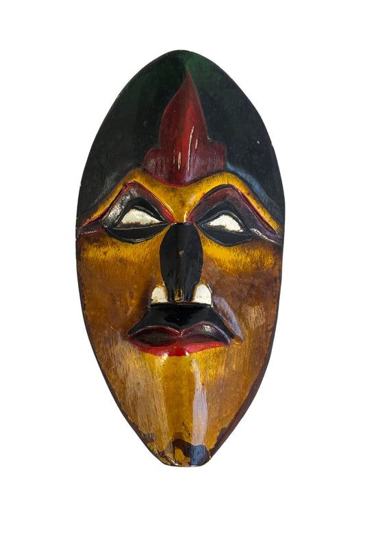 Vintage wooden mask wall hanging
