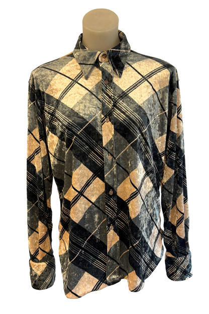 Guide London plush velvet blouse, M