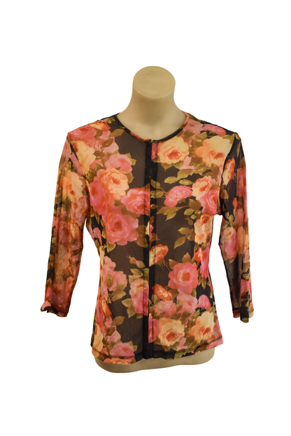 David Pond floral mesh top, 14