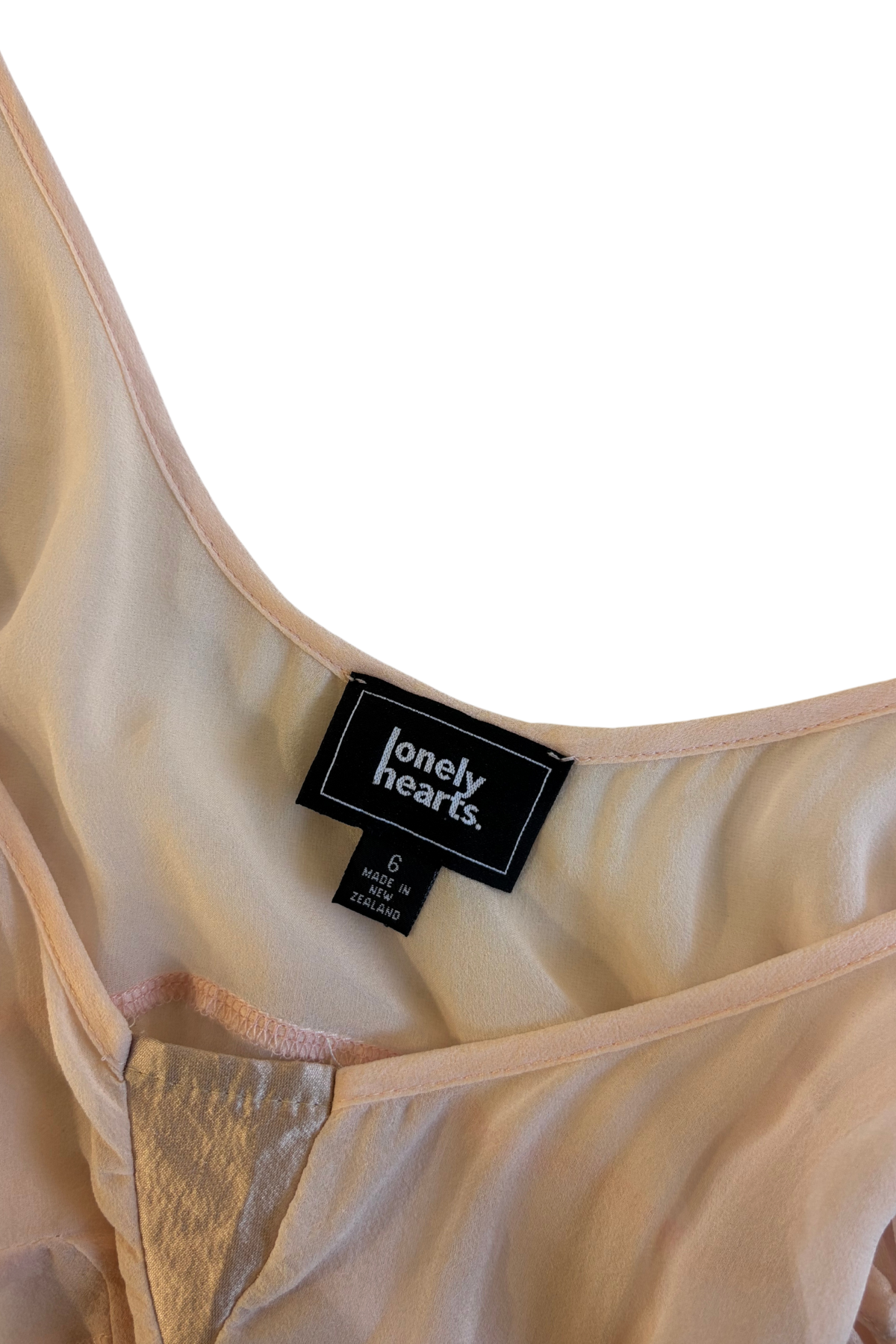 Lonely Hearts NZ Designer 100% Silk Slip Dress, S