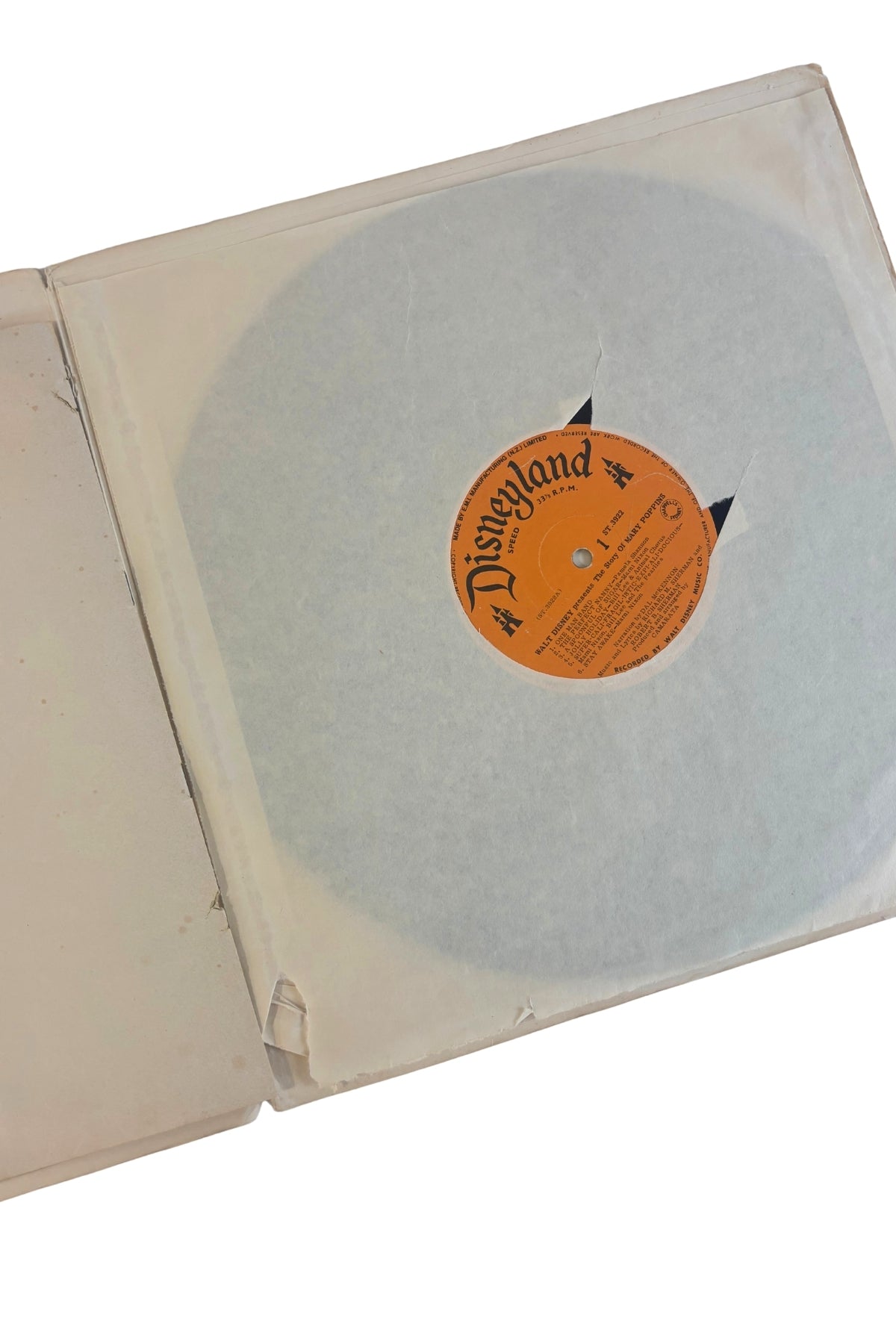 Vintage Walt Disney's Mary Poppins storybook vinyl 3922