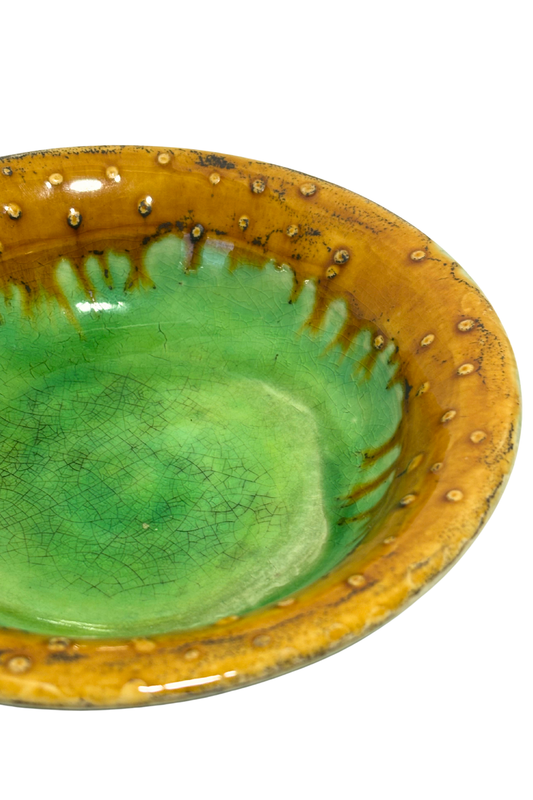 Spotty glazed bowl